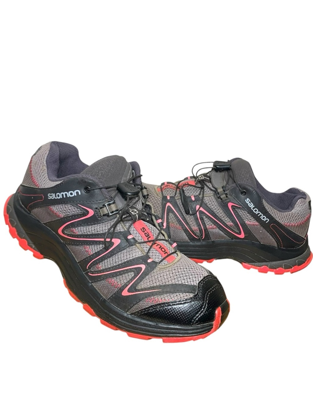 Salomon Trail Score W Running Shoes Sz 7 Grey Pink Light Trekking Sneakers